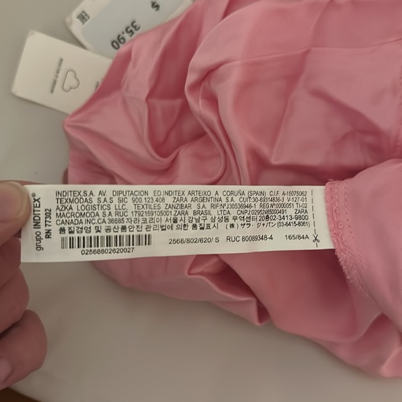 Zara Women’s Satin Spaghetti Strap Cami Tank Top New Pink Size Small - Picture 9 of 10